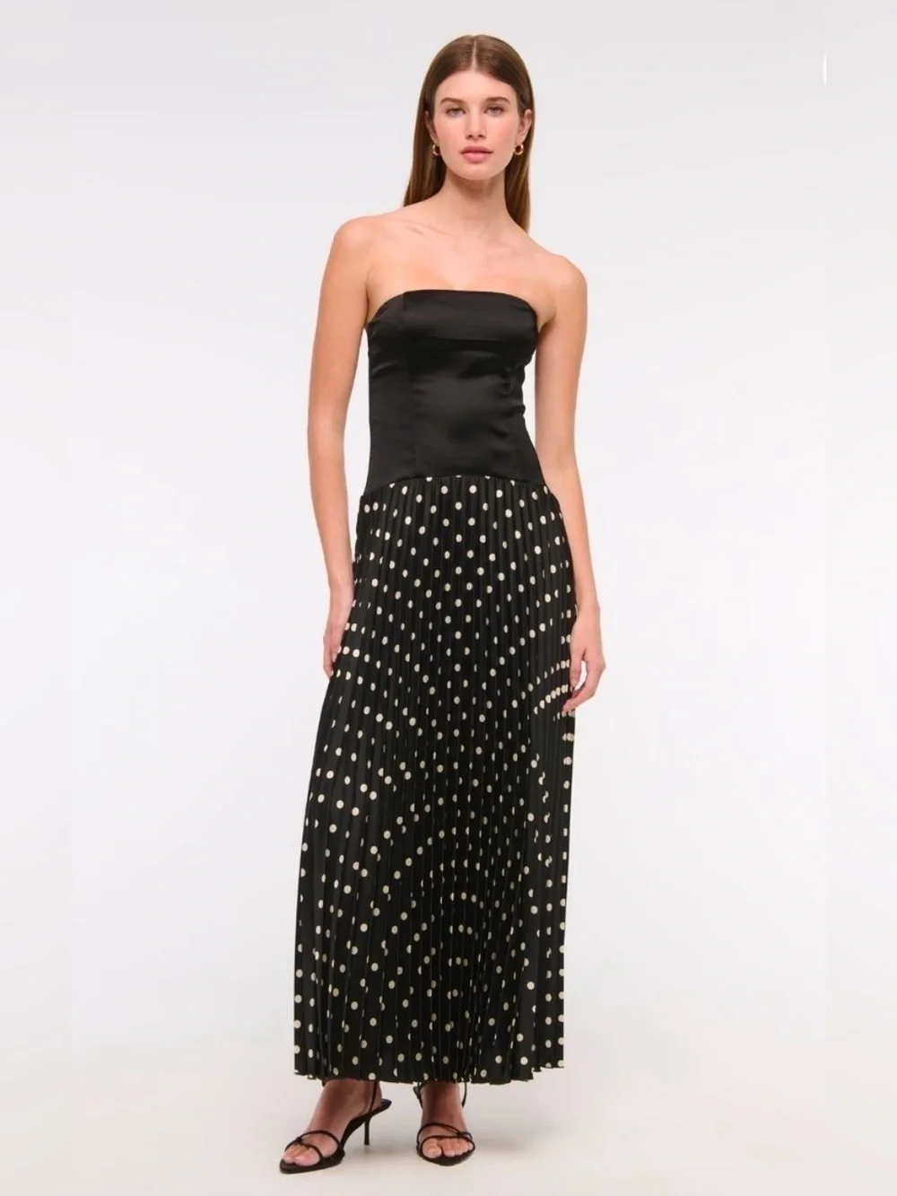Abercrombie & Fitch Black Polka-Dot Maxi Dress